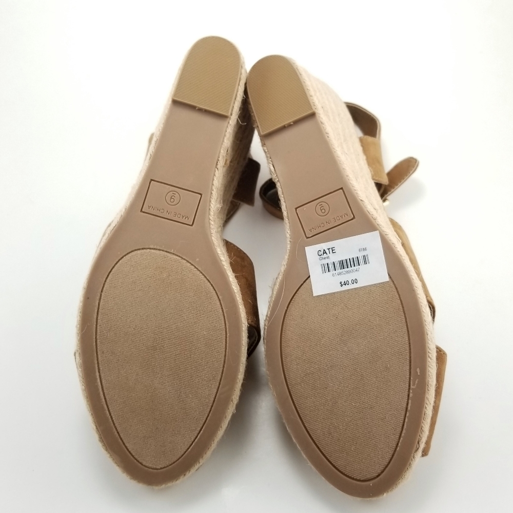 Hemp Wedge Heel Tan Suede Dress Barn Cate Size 9 - Picture 6 of 8